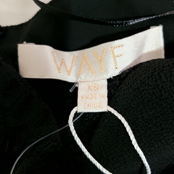Wayf, Black Dress Lace Trim with V Neck Mini, Size Medium - Picture 13 of 13
